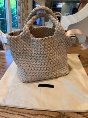 Naghedi Woven Mini Tote in Beige